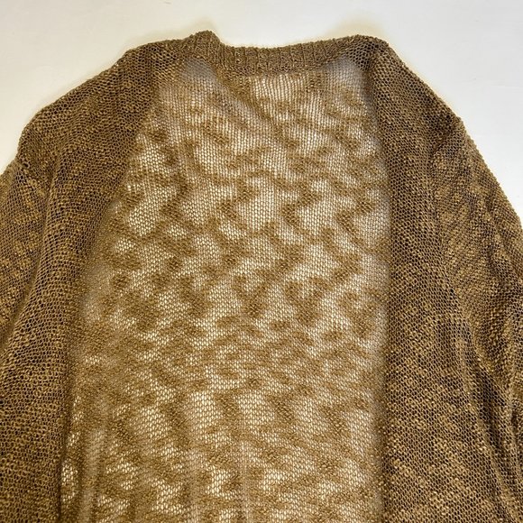 Umgee Womens L Cardigan Sweater Brown Long Sleeve Open Front Knit Layered Lace - Picture 12 of 15